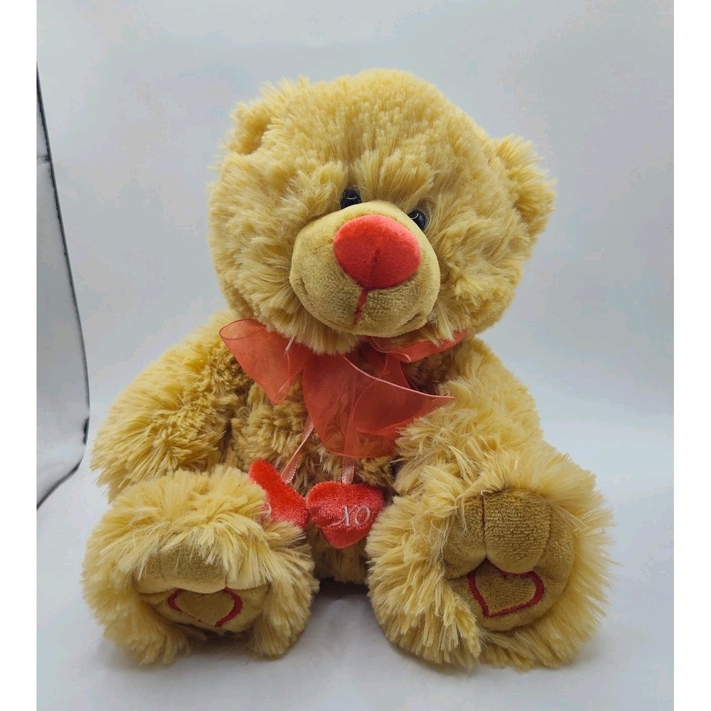 Caltoy XOXO Blonde Teddy Bear Valentine's Heart Plush Stuffed Animal 9 inch